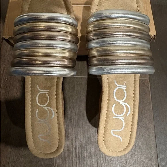 Sugar Metallic Wedge Sandals - Picture 5 of 6